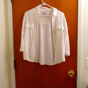 White button up blouse